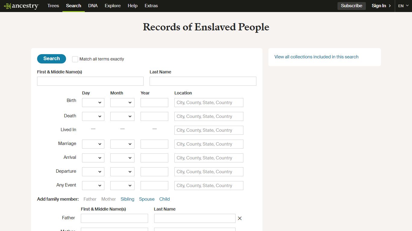 Records of Enslaved People - Ancestry